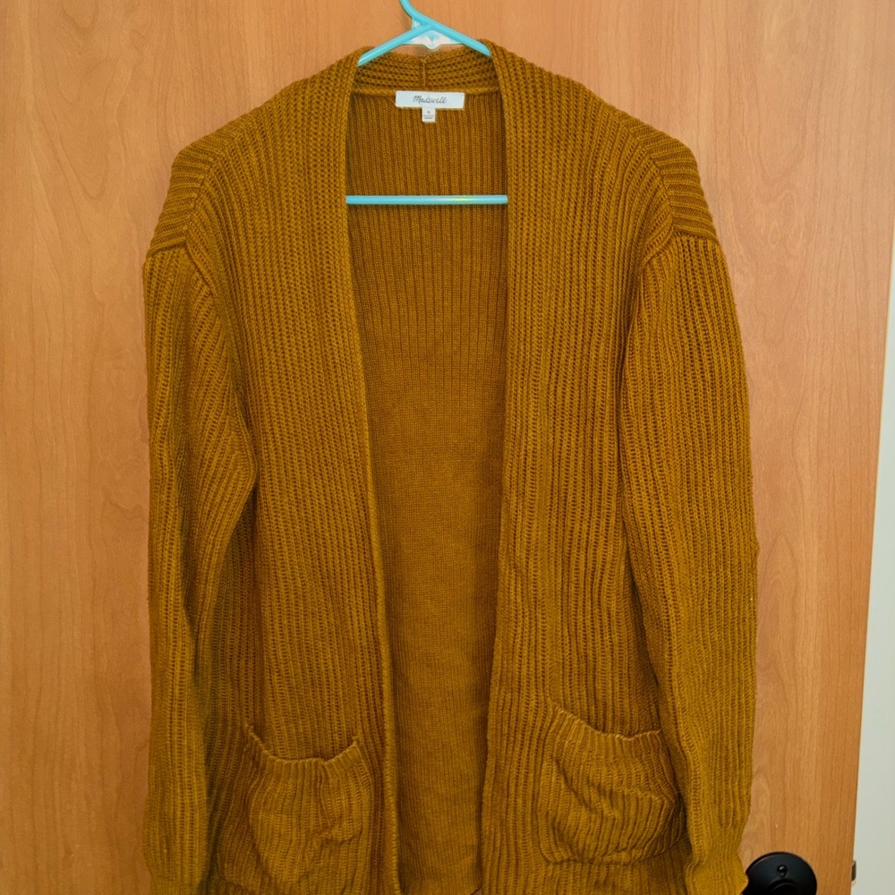 Madewell Mustard Open-Front Cardigan